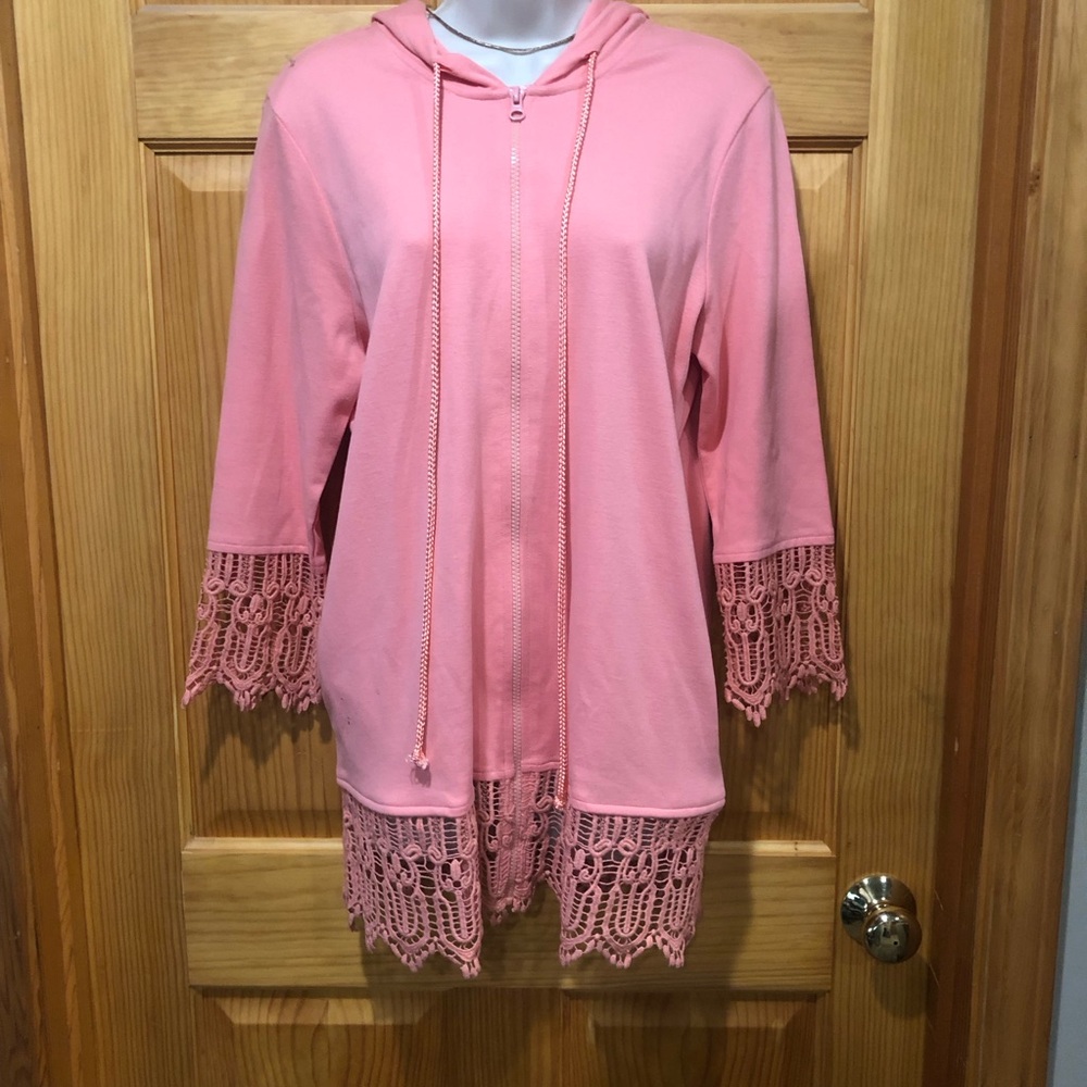 Charlie Paige Coral Hooded Cardigan